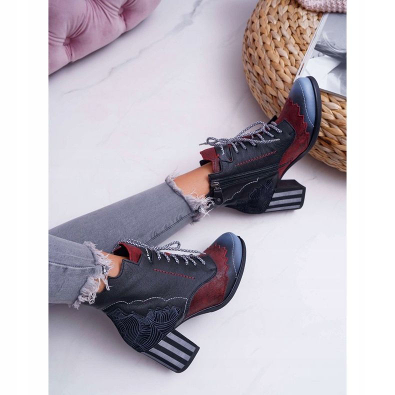 Stivali Maciejka in pelle da donna Neri 03190 nero multicolore 4