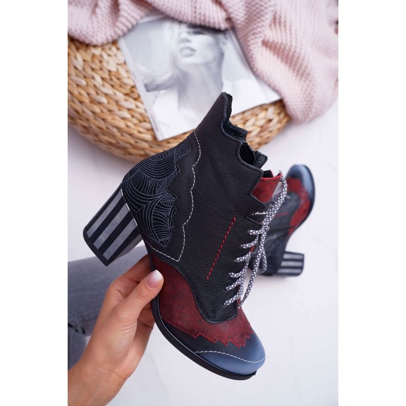 Stivali Maciejka in pelle da donna Neri 03190 nero multicolore 6