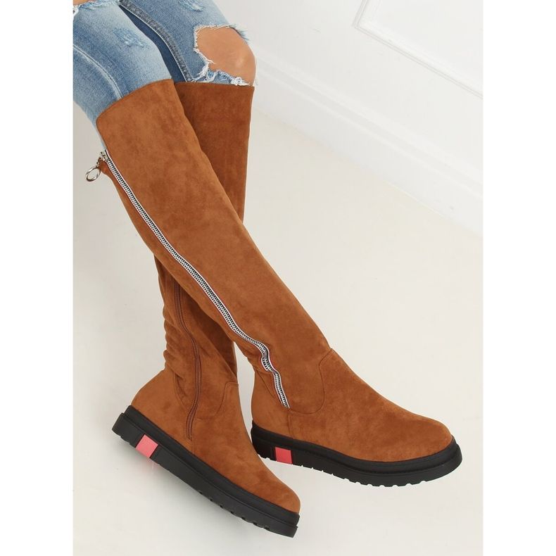 Stivali piatti cammello NS136P Camel marrone 2