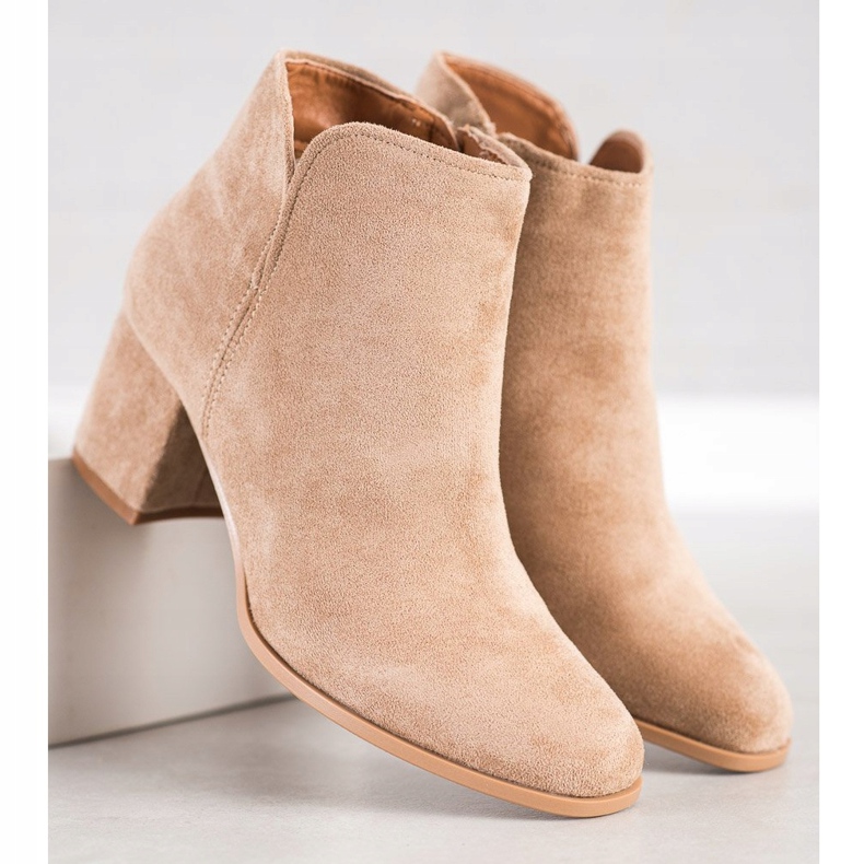 Bella Paris Stivali eleganti con tacco alto beige 2