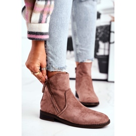 Stivali da Cowboy da Donna con Tacco Piatto Kaki Plemmi beige 1