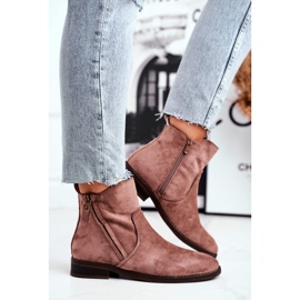 Stivali da Cowboy da Donna con Tacco Piatto Kaki Plemmi beige 2