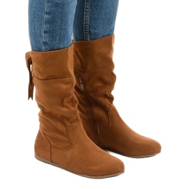 Stivali in camoscio cammello da donna Stivali Russell marrone 1