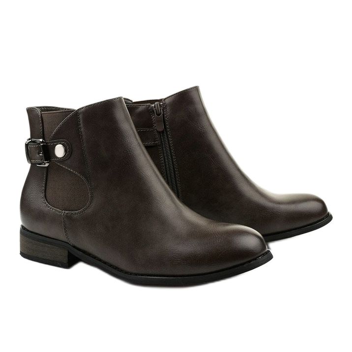 Stivaletti piatti grigi con elastico e cerniera 20Y8035-1 grigio 2