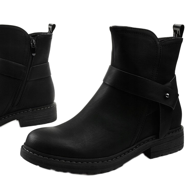 Stivali piatti neri da donna con cerniera Graybane nero 1