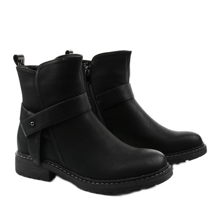 Stivali piatti neri da donna con cerniera Graybane nero 2