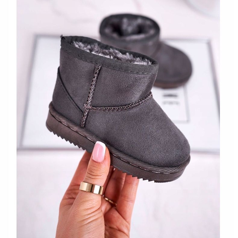 Caldi stivali da neve da bambino per bambini Grey Gooby grigio 1