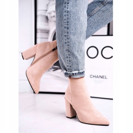 FW1 Stivali da donna con tacco alto Suede Beige Sharks 2