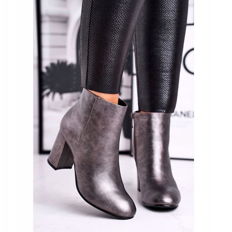 FW1 Stivali Donna Con Tacco Grigio Gun 2