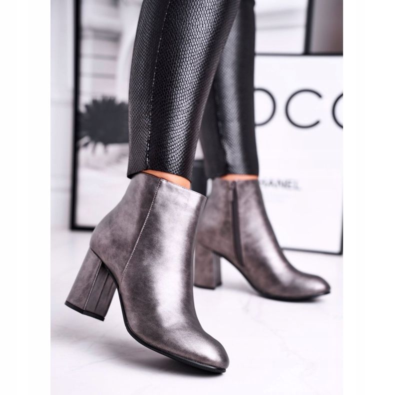 FW1 Stivali Donna Con Tacco Grigio Gun 1
