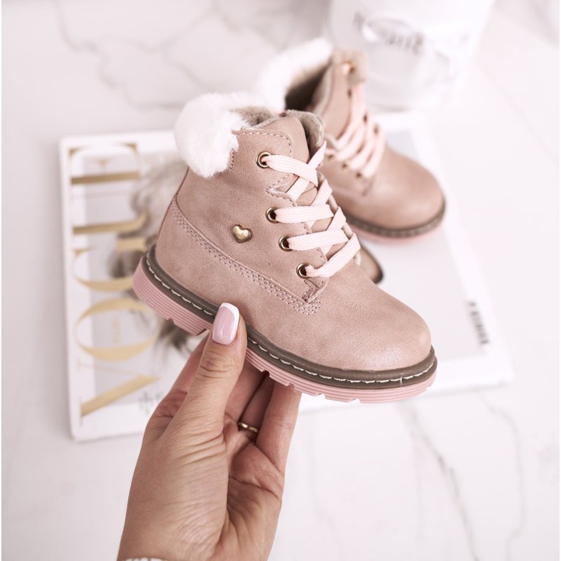 EVE Stivali Trappers Warm Bambini Rosa Maestro 2