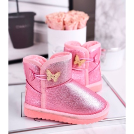 Apawwa Caldi stivali da neve per bambini con farfalla Cosmic pink rosa 2