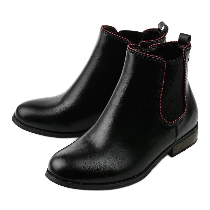 Stivaletti Chelsea piatti neri con elastico 20Y8031-1 nero 2
