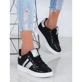 SHELOVET Scarpe sportive su una zeppa nero 2