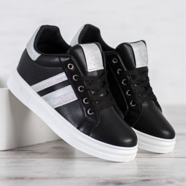 SHELOVET Scarpe sportive su una zeppa nero 1