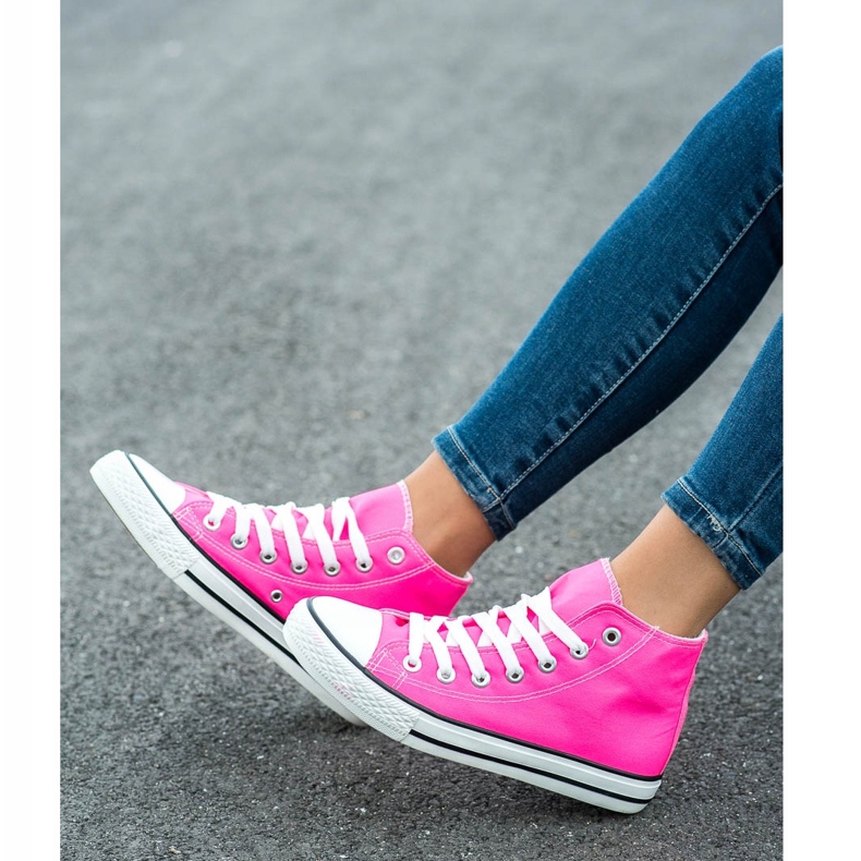 SHELOVET Scarpe da ginnastica alte rosa 1