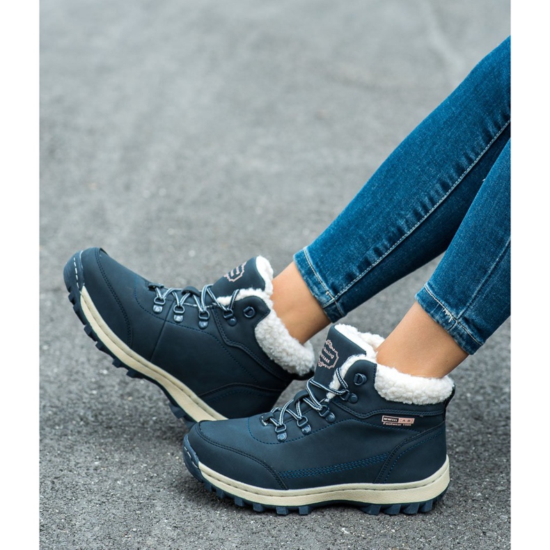 Ax Boxing Scarpe da trekking con montone blu navy 1