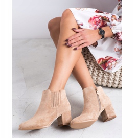 Bella Paris Stivaletti corti in pelle scamosciata beige 1