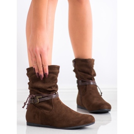 SHELOVET Stivali in pelle scamosciata alla moda marrone 2