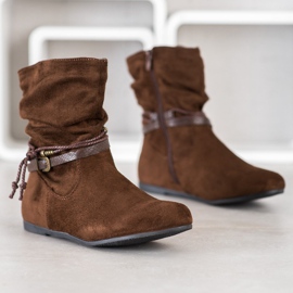 SHELOVET Stivali in pelle scamosciata alla moda marrone 1