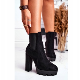 FW1 Stivali Donna Con Tacco Alto Eco-Suede Nero Juliet 2