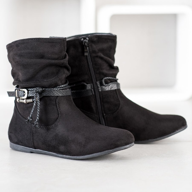 SHELOVET Stivali in pelle scamosciata alla moda nero 1