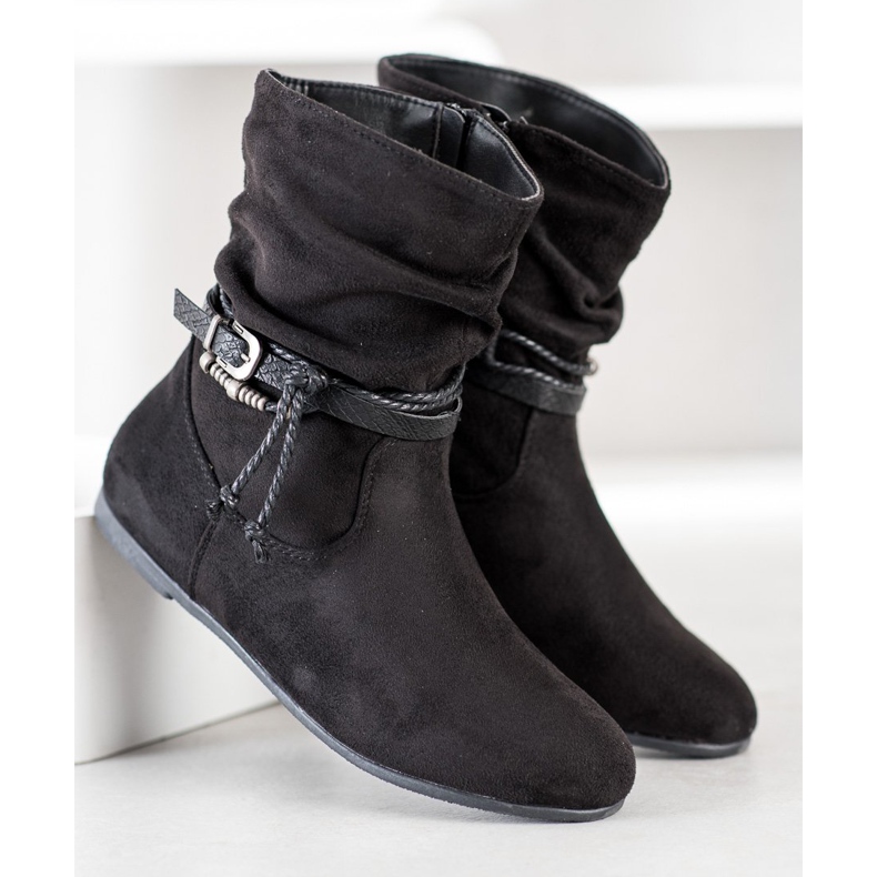 SHELOVET Stivali in pelle scamosciata alla moda nero 2