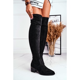 FRBS Stivali Al Ginocchio Donna Eco-Suede Nero Indaco 1