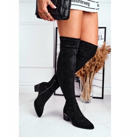 FRBS Stivali Al Ginocchio Donna Eco-Suede Nero Indaco 2