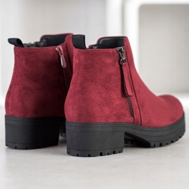 Clowse Stivaletti bordeaux sulla piattaforma rosso 1
