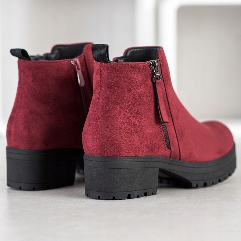 Clowse Stivaletti bordeaux sulla piattaforma rosso 1