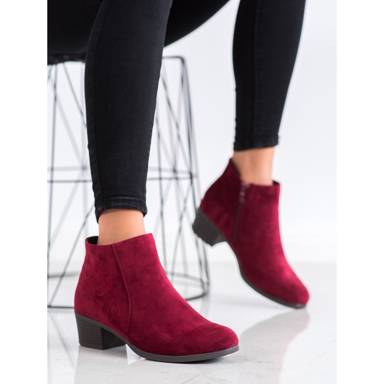 SHELOVET Stivali bordeaux con applicazione rosso 1