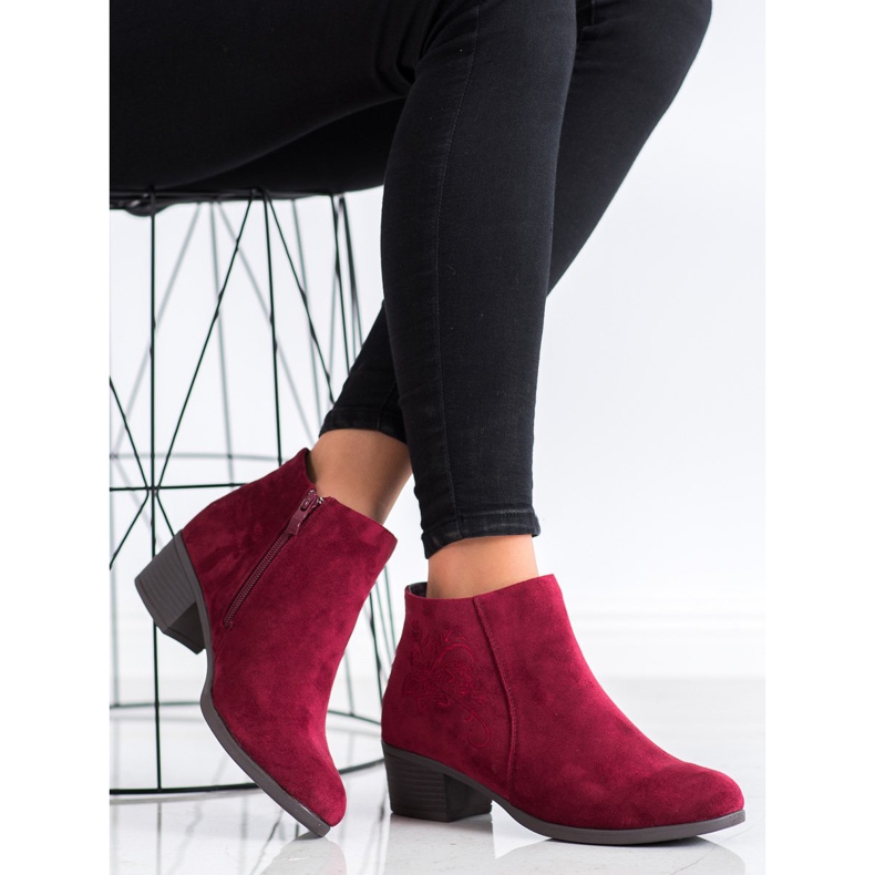 SHELOVET Stivali bordeaux con applicazione rosso 2