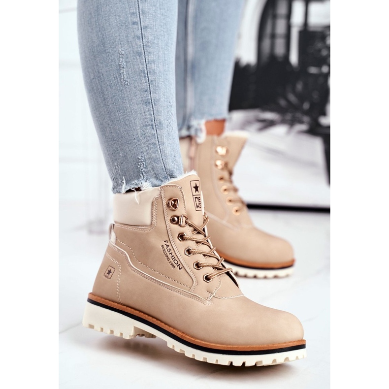 EVE Stivali in legno da donna con isolamento, beige Tiempo 1