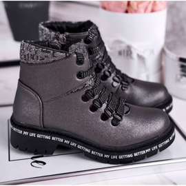 Stivali da bambino con pelle di pecora grigio Snowflake 1