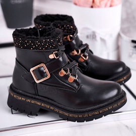 Stivali da bambino per bambini Black Rhythm con pelle di pecora nero 1