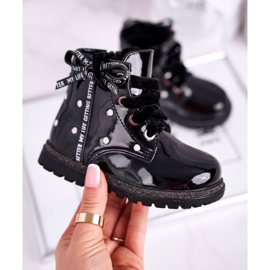 Stivali isolanti laccati neri per bambini Essie nero 2