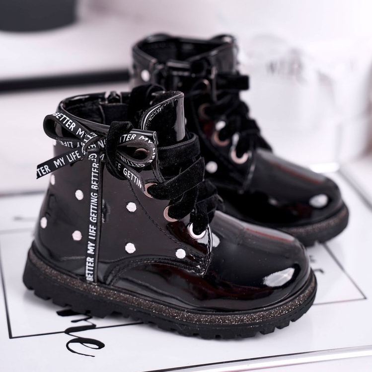 Stivali isolanti laccati neri per bambini Essie nero 1