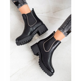 SHELOVET Stivaletti Chelsea con zirconi nero 1