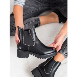 SHELOVET Stivaletti Chelsea con zirconi nero 2