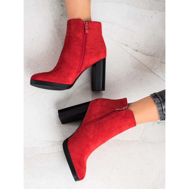 Super Me Stivali alla moda con tacco alto rosso 2