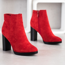 Super Me Stivali alla moda con tacco alto rosso 1