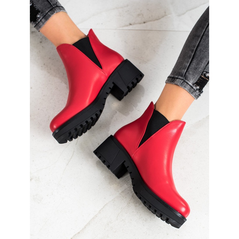 Super Mode Stivali slip-on in ecopelle rosso 1