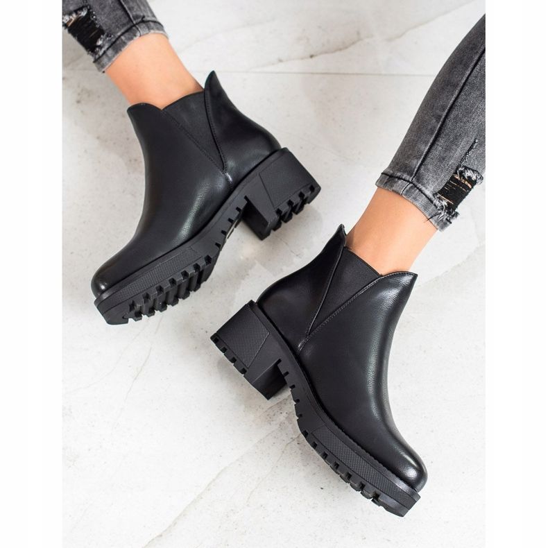 Super Mode Stivali slip-on in ecopelle nero 2