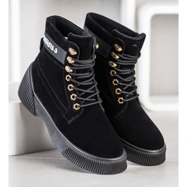 Weide Stivaletti alla moda allacciati nero 1