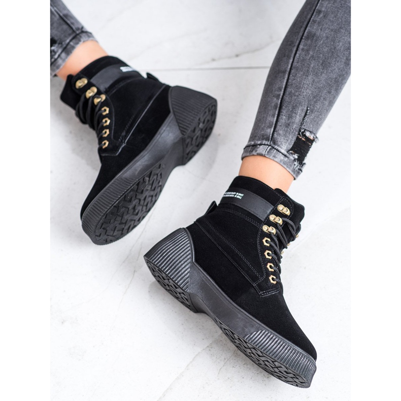 Weide Stivaletti alla moda allacciati nero 2