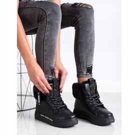 Weide Stivaletti Legati Con Pelliccia nero 1