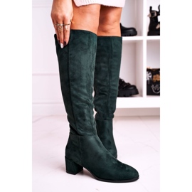 Stivali da donna in camoscio Sergio Leone verde KZ273 1