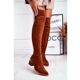 EVE Stivali al ginocchio da donna in ecopelle scamosciata cammello Can't Stop marrone multicolore 1