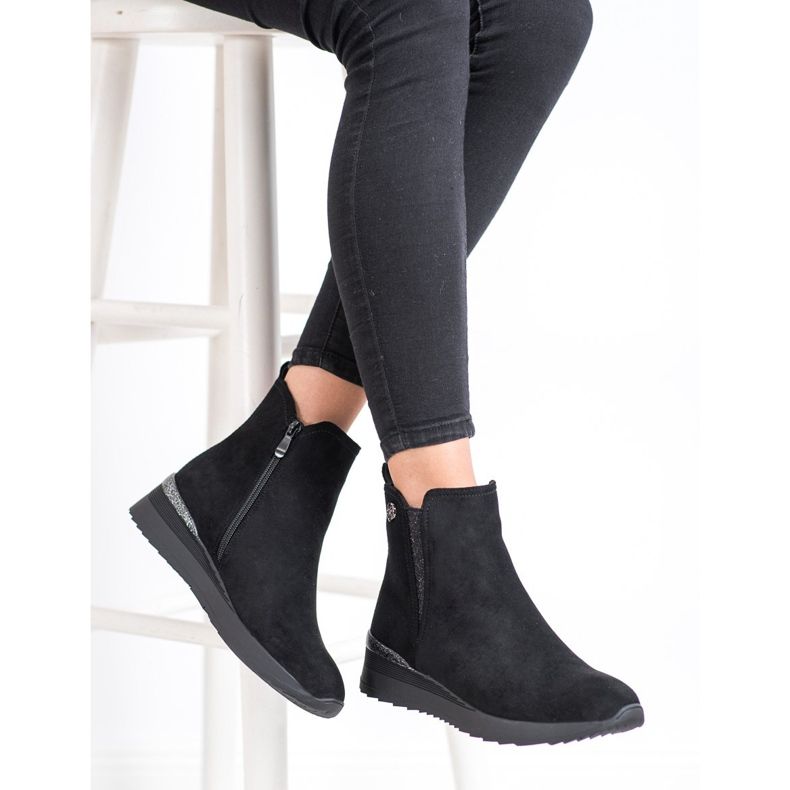 Gogo Stivali con zeppa caldi nero 2